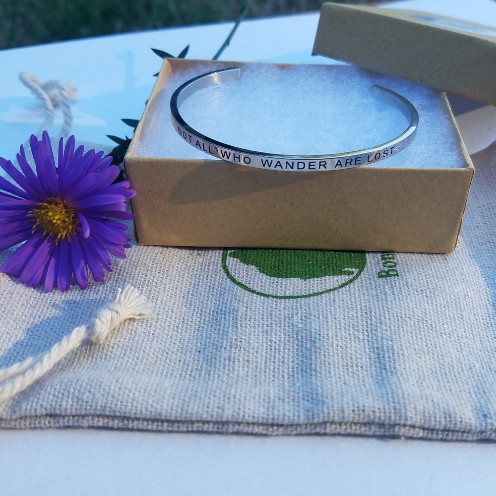 Not All Who Wander Are Lost Mantra Bracelet - Picture 2 of 2